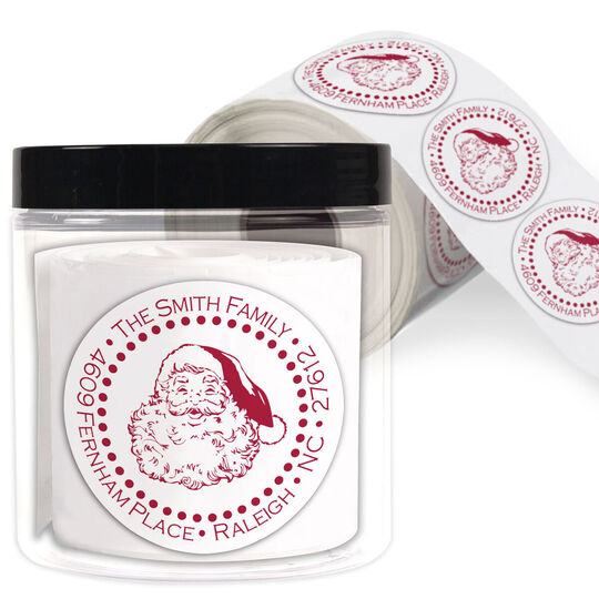 Jolly St. Nick Round Address Labels